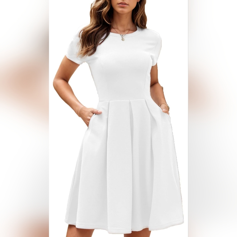 White Fit & Flare Dress